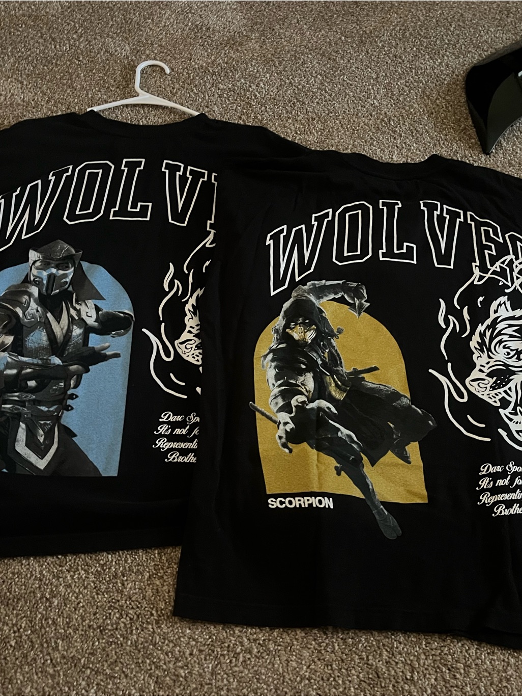 Darc Sport Black Wolves Graphic Tee With Yellow & Light Blue Panels